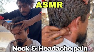 ASMR  headache and neck pain relief massage  stress relief massage  heavy oil massage [upl. by Rogovy42]