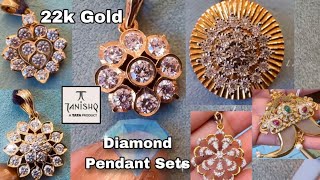 22k Gold Diamond Pendant Designs with PriceDiamond Pendant Set DesignsReal Diamond EarringsDeeya [upl. by Annawd]