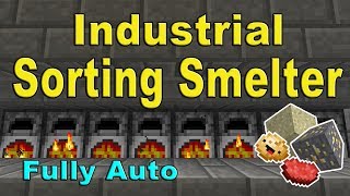 Minecraft Industrial Sorting Smelter  Fully Automatic furnace  Easy Redstone [upl. by Thapa]