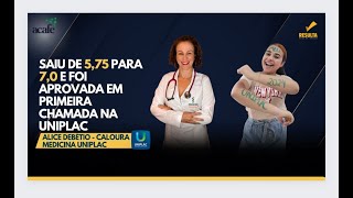 Saiu de 575 para 70 e foi aprovada em medicina na Uniplacprimeira chamada [upl. by Adranoel894]