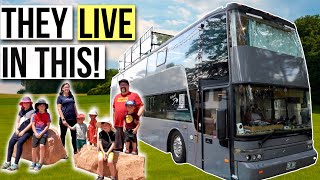 Family of 8 LIVING in a Two Story RV  DOUBLE DECKER BUS TOUR [upl. by Georgine]