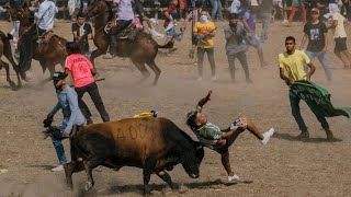 Colombias Most Dangerous Tradition Bull Running Gringo En La Corraleja de Since [upl. by Akenor]