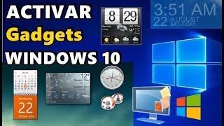 Como ACTIVAR Los GADGETS EN WINDOWS 10 ▶▶PERSONALIZA TU ESCRITORIO [upl. by Euqinehs]