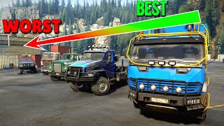 The Best amp The Worst Truck of Each Class  Snowrunner [upl. by Feune876]