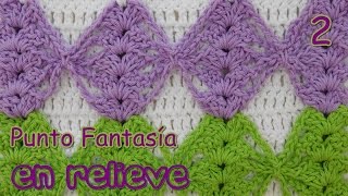 Como tejer punto fantasia en relieve a crochet [upl. by Zanas322]