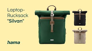 Hama LaptopRucksack quotSilvanquot Rolltop nachhaltig bis 41 cm 162quot [upl. by Ahtekal]