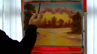 Bob Ross Oil Painting Mild Winter Day By Mark Terrell pt6 [upl. by Anir]