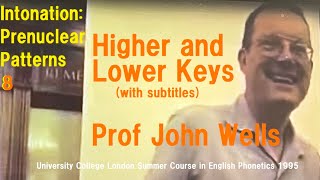 Prof John WellsIntonation Prenuclear Patterns8Higher and Lower KeysUCL Summer Course 1995 [upl. by Enomahs]