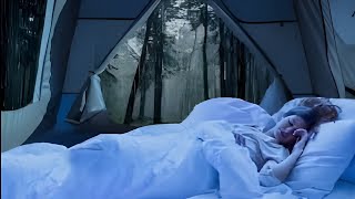 Sleep Instantly with Sound Rain amp Thunder at Night  Rain Sounds on tent for Deep Sleep [upl. by Rodavlas]