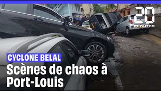 Cyclone Belal  Des voitures les unes sur les autres dans les rues de Port Louis à lÎle Maurice [upl. by Siegfried]