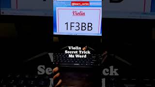 Violin 🎻 Secret TrickMs Word computer trick msword msoffice symbol shortcutkeys computer [upl. by Allesor]