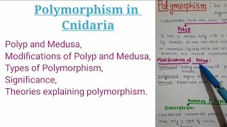 Polymorphism in Cnidaria with theories [upl. by Haliek]