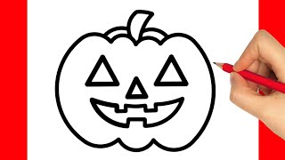 COME DISEGNARE UNA ZUCCA PER HALLOWEEN  Disegni facili ed educativi [upl. by Pennebaker205]