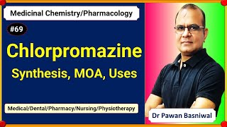 Chlorpromazine Synthesis MOA Uses  Antipsychotic Dopamine Receptor BlockerPharmacologyMed Chem [upl. by Htrag611]