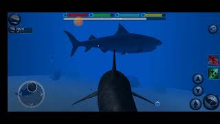 Ultimate shark simulator Defeating 2 Bosses Megalodon and giant kraken [upl. by Elata559]