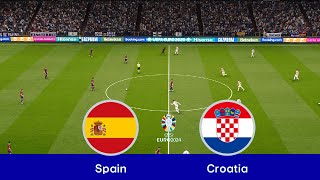 Spain vs Croatia  EURO 2024  Group  B  Round 1  Full Match All Goals  PES Gameplay [upl. by Llydnek938]