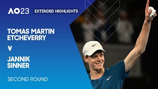 Tomas Martin Etcheverry v Jannik Sinner Extended Highlights  Australian Open 2023 Second Round [upl. by Eiuqcaj]