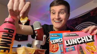 ASMR Lunchly Taste Test  Review 🔴🔵 mukbang [upl. by Sethrida44]