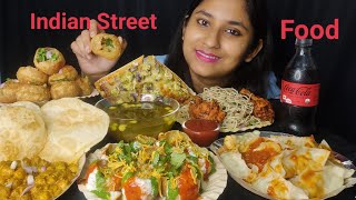 Indian Spicy 🔥Street Food 😋 PanipuriDahipuri Noodles🍝 Chicken Lolipop🍗 Paneer Pesto🍕 Eating 😋 [upl. by Avah482]