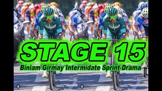 Stage 15 Biniam Girmay wins the Intermediate Sprint but not without some controversy [upl. by Cogan]