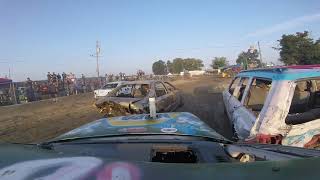 Schaghticoke Fair 4 Cylinder Qualifying Heat Win Roof Front Demolition Derby 9423 [upl. by Gnok]