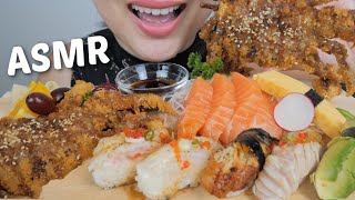 ASMR SUSHI Soft Shell CRAB Assorted Aubri Nigiri with Salmon Sashimi NO TALKING Eating Sound  NE [upl. by Ariday]