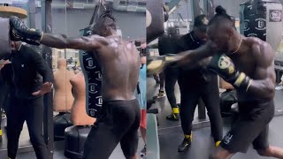 Deontay Wilder Practicing Floyd Mayweather STABBING￼ Right Hand BodyShot Training for Anthony Joshua [upl. by Ethelred596]