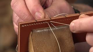 How to Hand Stitch Leather  Saddle Stitch  Modern Style  Tutorial Part 3 [upl. by Vilma]