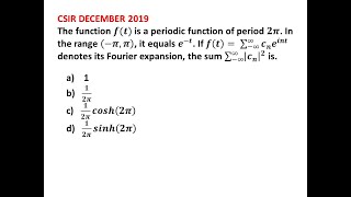 15 Fourier Series I CSIR I GATE I JEST I TIFR I Mathematical Methods of PhysicsIDr Nagaraju Pendam [upl. by Joice878]