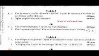 Research and publication Ethics Oct 2021 Question paper VTU  PhD Coursework Examination ShashiKS [upl. by Scarrow]