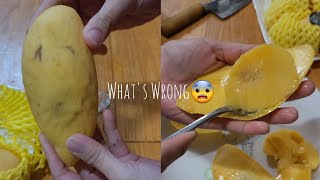 Cutting rotten sweet mango Lets scoop it ASMR [upl. by Nytsuj]