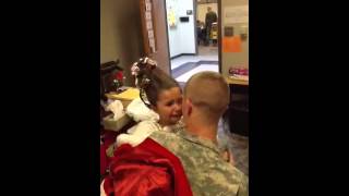 Army Soldier surprises his little sister at her school Xmas [upl. by Wickham]