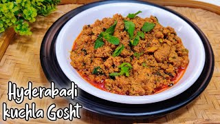 Hyderabadi Kuchla Hua Gosht Recipe  Kuchla Gosht Fry  Crispy Mutton Fry  Kalchatti  DaalPani [upl. by Odin]