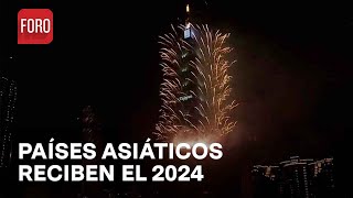 En Asia reciben el 2024 con luces y pirotecnia  Las Noticias [upl. by Hoshi645]