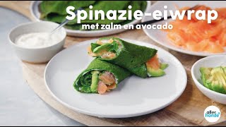 Eiwrap met spinazie en gerookte zalm – recept – Allerhande [upl. by Lalat]