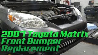 20052008 Toyota matrix Front bumper replacement [upl. by Enirtak]