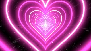 Heart Background💖Pink Tunnel Heart Background Screensaver Video Effects  Heart Lights Background [upl. by Simetra]