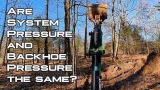 Backhoe work and a pressure test experiment on the John Deere 2038R and 270B backhoe [upl. by Candie]