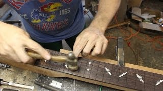 Guitar Build  Part 10  Inlaying the fretboard [upl. by Ruthe708]