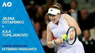 Jelena Ostapenko v Ajla Tomljanovic Extended Highlights  Australian Open 2024 Second Round [upl. by Nitnert]