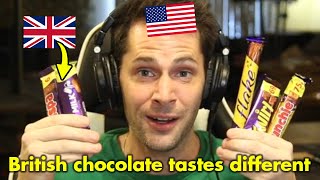 American Tries British Chocolate For the First Time [upl. by Eelnodnarb]