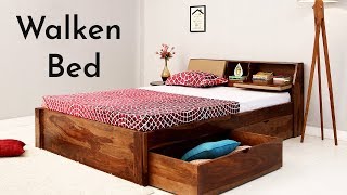 Double Bed  Buy Walken double Bed With Storage Drawers Online Best Price [upl. by Nedlog345]