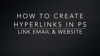 How to insert hyperlinks in Photoshop for PDF [upl. by Garlaand387]