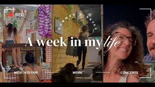 vlog  summer diaries ☀️  california midstate fair working at the studio etc [upl. by Kopp]