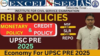 🎯 Monetary Policy amp Credit Policy I Best Economy Lecture for UPSC amp JPSC I By Mayur Sir [upl. by Raffaj]