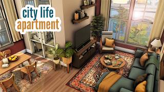 city life apartment \\ The Sims 4 CC speed build [upl. by Sato244]