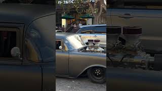 Sinister looking supercharged BelAir dragster driving on the streets of Monterey California [upl. by Jenn574]