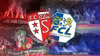 FC SION VS FC LUZERN  10112024  Corteo choreos atmosphere  SwissUltrasTradition [upl. by Aerdnahs]