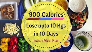 How to lose weight fast 10 kgs in 10 days  900 calorie dietmeal plan  Full day Indian meal plan [upl. by Possing]