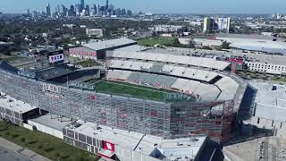 University of Houston … UofH Cougars TDECU Stadium magnificent view of stadium and Houston skyline [upl. by Akeylah]